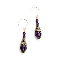 purple crystal earrings for women