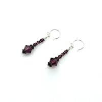 purple crystal earrings
