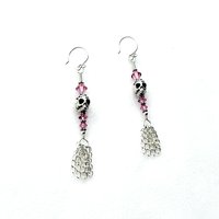 Skull Earrings Swarovski Elements Pink Crystal Jewelry Canada