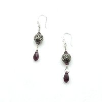 Teardrop Earrings Purple Amethyst Swarovski Elements Jewelry