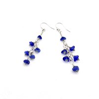 cobalt blue sea glass earrings