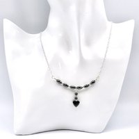 black hematite heart necklace