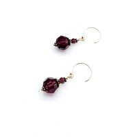 Short Dangle Purple Earrings Swarovski Elements Jewelry Gifts