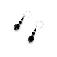 Black Crystal Earrings Swarovski Elements Jewelry for Women
