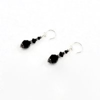 Black Crystal Earrings Swarovski Elements Jewelry for Women