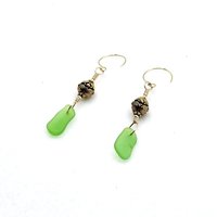 light green and gold dangles
