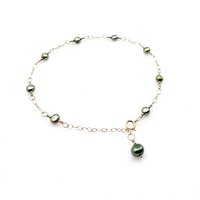 green pearl anklet for women