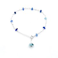 blue beaded anklet for women