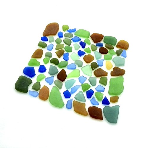 real beach glass picture frame accents