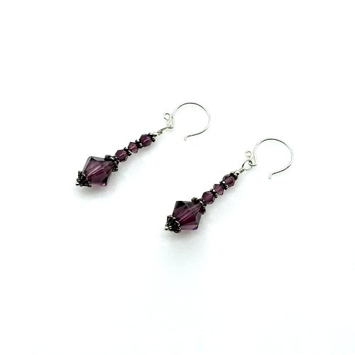 purple crystal earrings