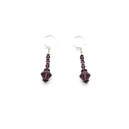 purple crystal earrings