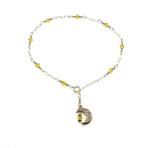 sunflower yellow ankle bracelet