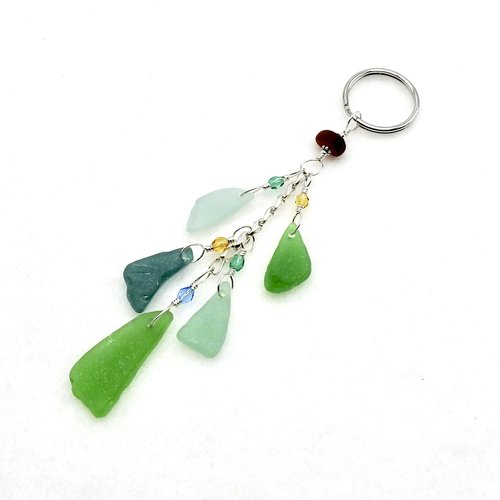 Beach Glass Keychain Long Dangle Charm Keyring Canada