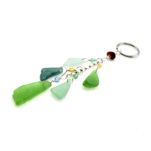Beach Glass Keychain Long Dangle Charm Keyring Canada
