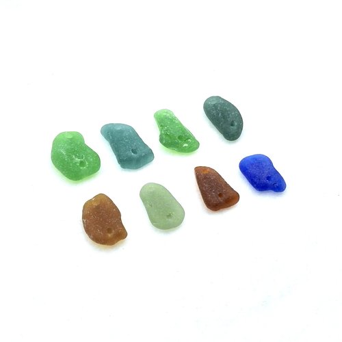 drilled beach glass links