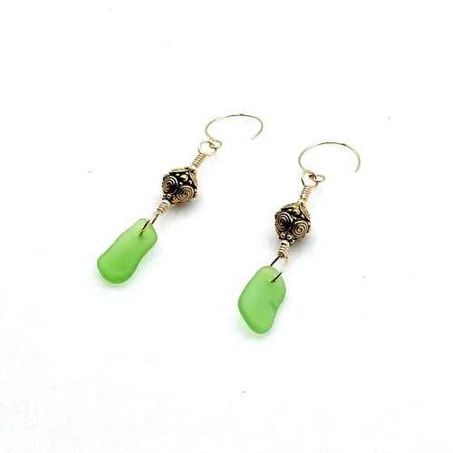 light green and gold dangles