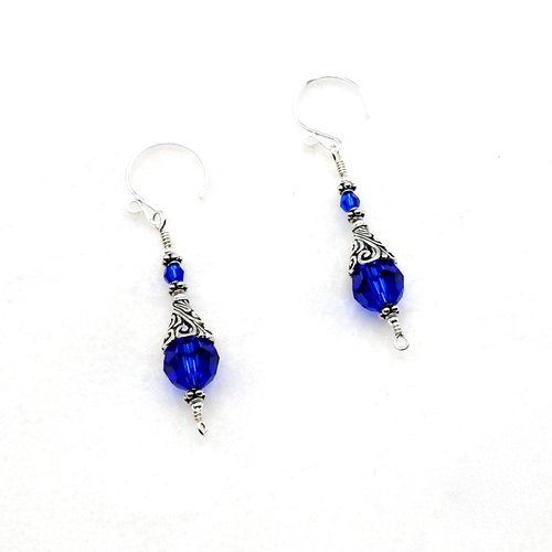 Blue Crystal Earrings Swarovski Elements Gifts Made in Canada 