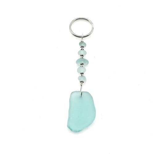 Sea Glass Keychain Aqua Blue Pendant Keyring for Women Gifts Canada