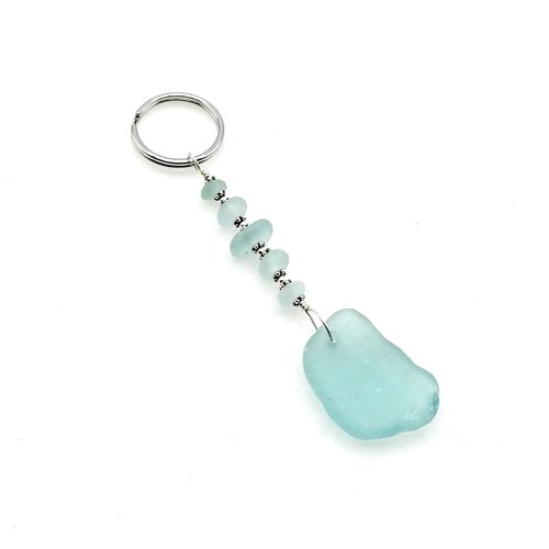 Sea Glass Keychain Aqua Blue Pendant Keyring for Women Gifts Canada