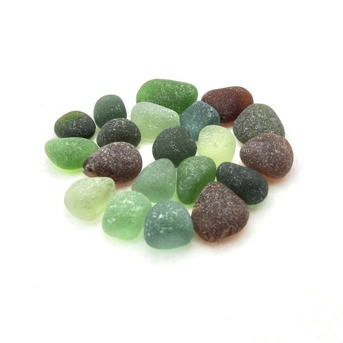 frosted sea glass nuggets