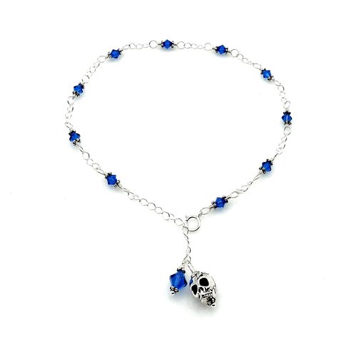 blue crystal anklet for women