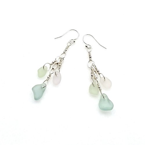genuine sea glass earrings