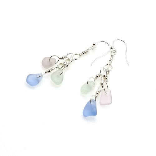 long silver pierced dangles 2.25 inches in length