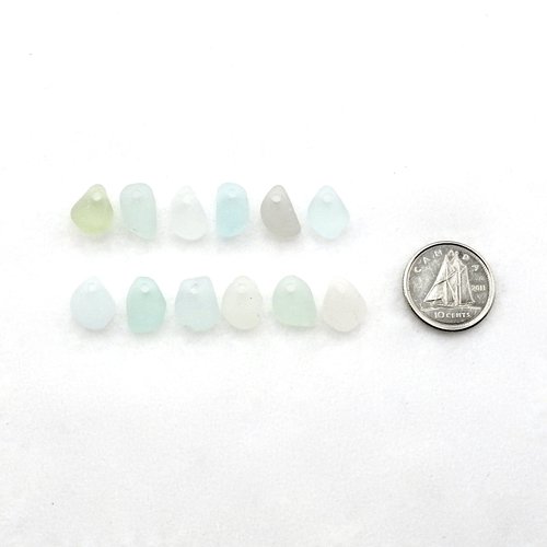 top drilled beach glass charms