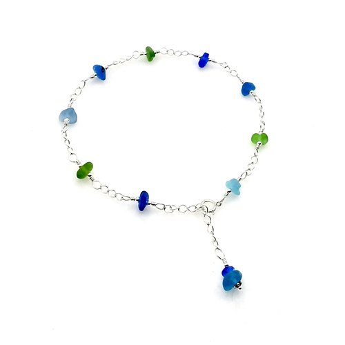 sea glass beaded anklet