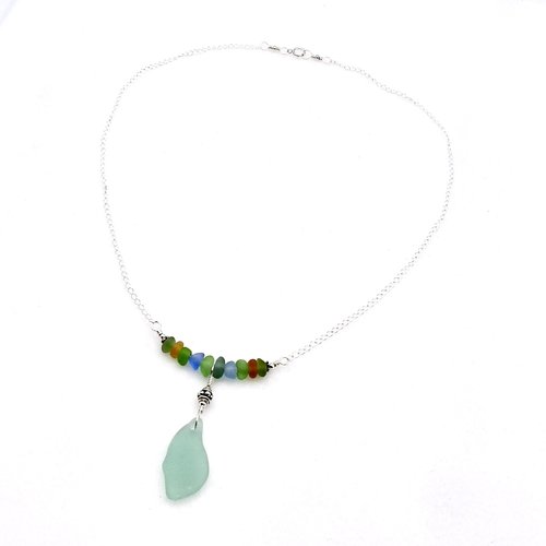 Sea Glass Necklace Handmade 18 Inch Beach Jewelry Artisan Gifts Canada
