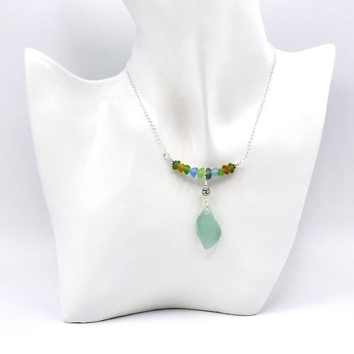Sea Glass Necklace Handmade 18 Inch Beach Jewelry Artisan Gifts Canada