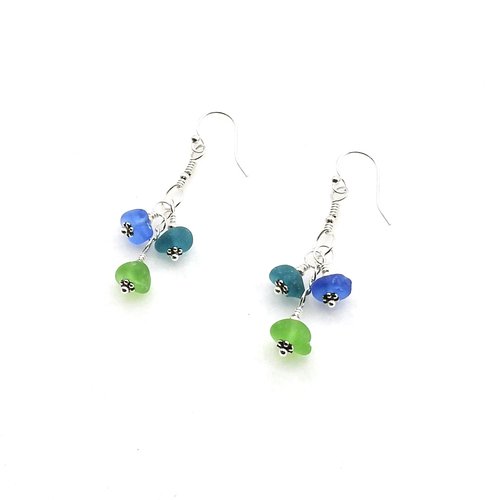 genuine sea glass earrings