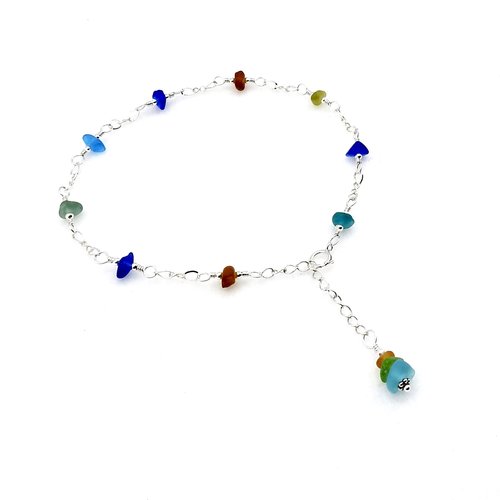 sea glass anklet for women