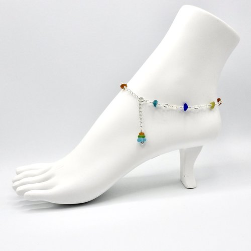 cool one of a kind summer anklets