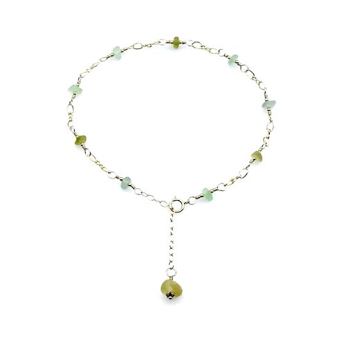 beach glass anklet for women