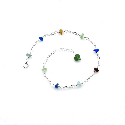 beach glass ankle bracelet
