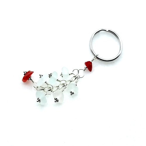 ladies beach glass key chain