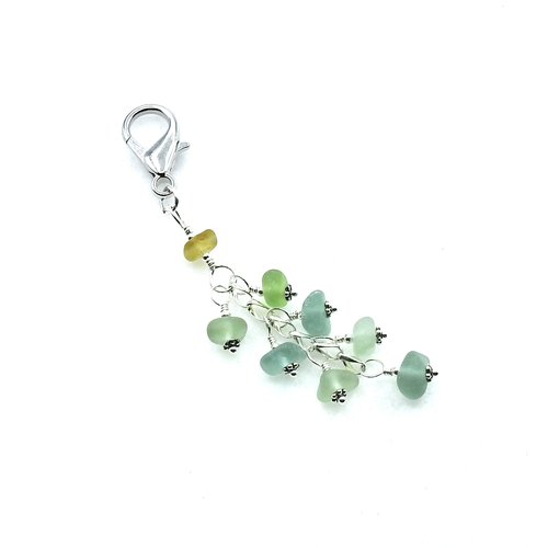 sea glass zipper pull 