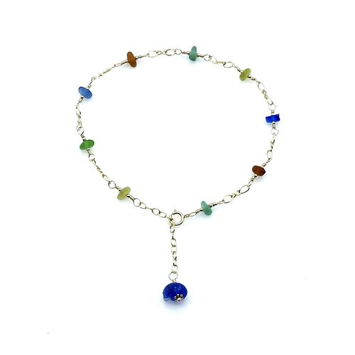 sea glass ankle bracelet