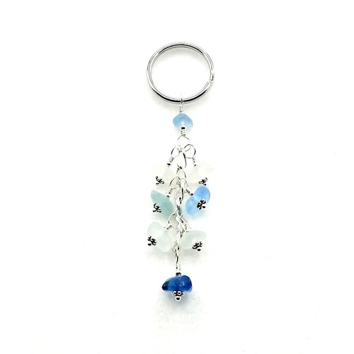 blue and white dangle
