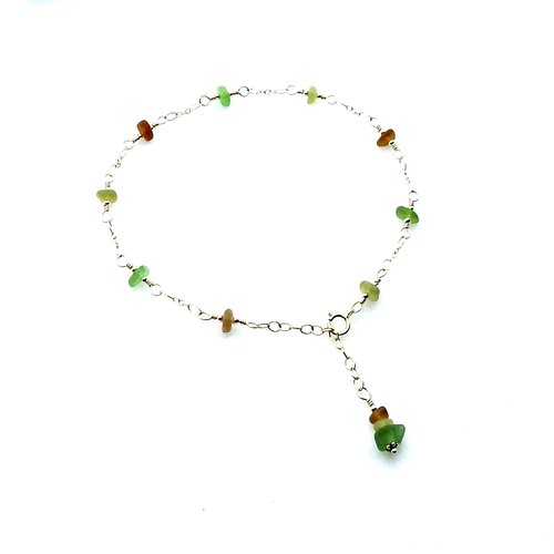 sea glass ankle bracelet