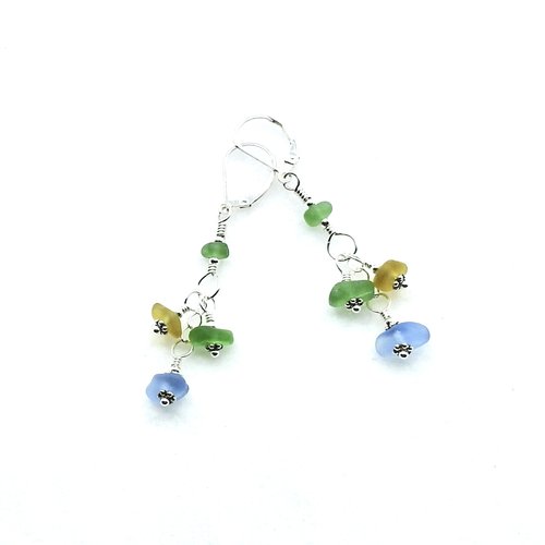 beach glass dangle drops