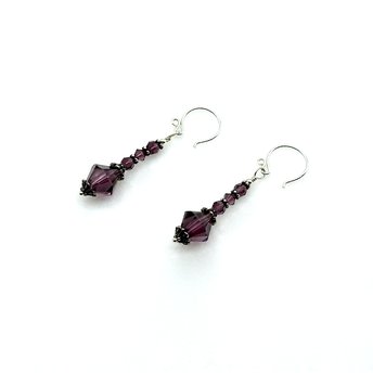 purple crystal earrings