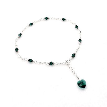 emerald green ankle bracelet