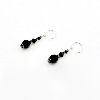 Black Crystal Earrings Swarovski Elements Jewelry for Women
