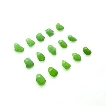 green sea glass beads
