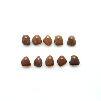 brown sea glass beads