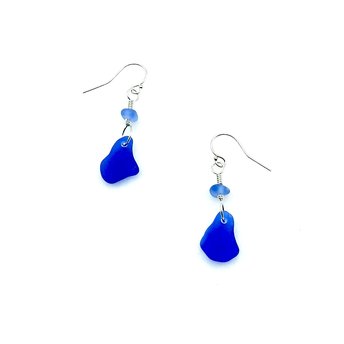 genuine sea glass earrings