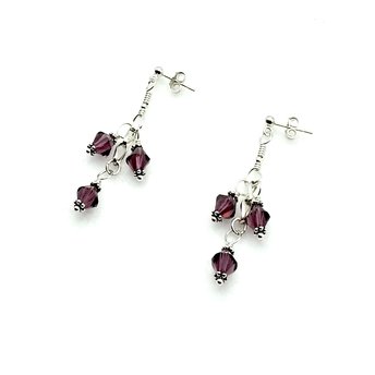 purple crystal earrings