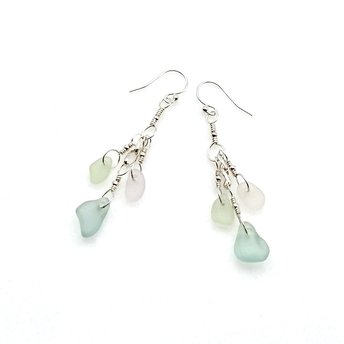 genuine sea glass earrings